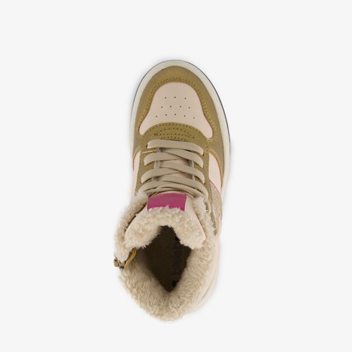 Gevoerde hoge meisjes sneakers goud