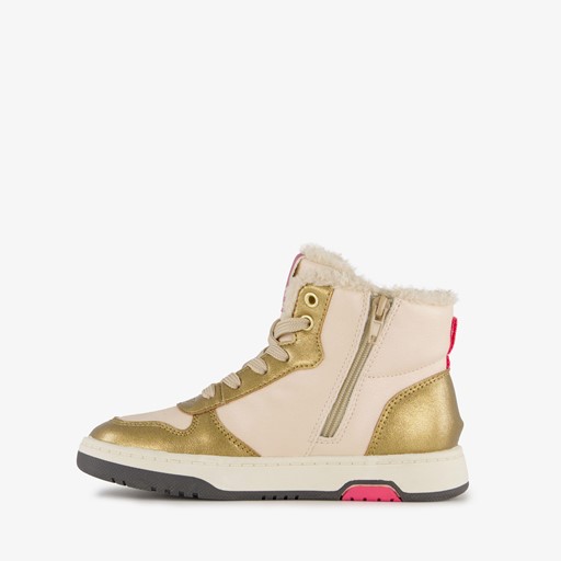 Gevoerde hoge meisjes sneakers goud