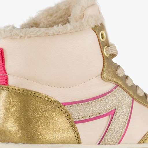 Gevoerde hoge meisjes sneakers goud