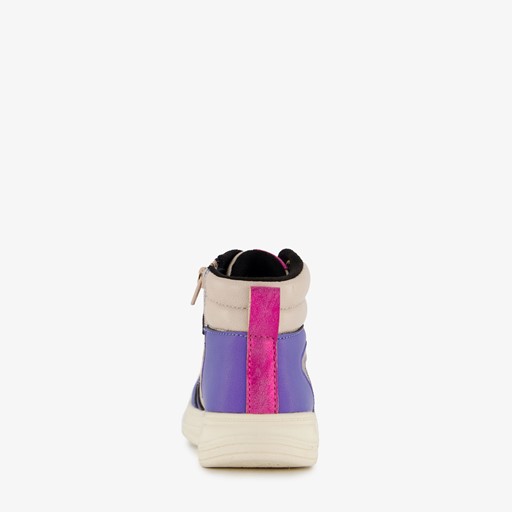 Hoge meisjes sneakers paars metallic