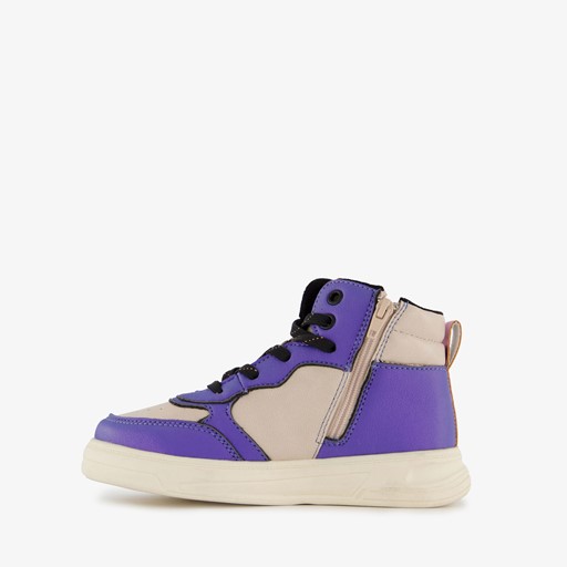 Hoge meisjes sneakers paars metallic