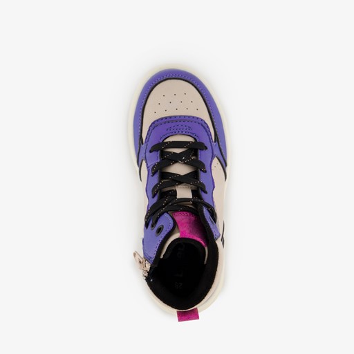 Hoge meisjes sneakers paars metallic