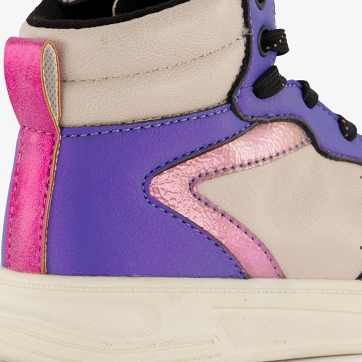Hoge meisjes sneakers paars metallic