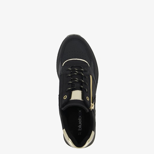 Dames sneakers zwart metallic goud