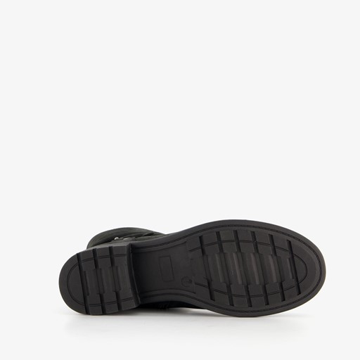 Dames boots met lage hak zwart