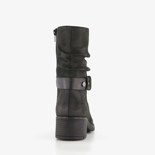 Dames boots met lage hak zwart