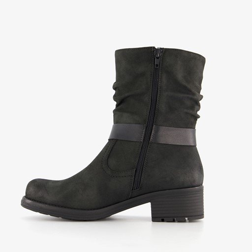 Dames boots met lage hak zwart