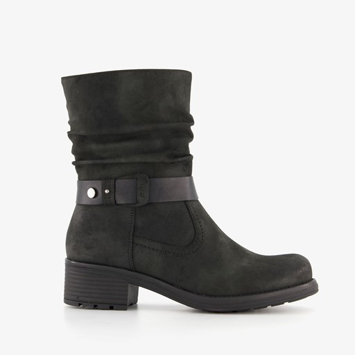 Dames boots met lage hak zwart