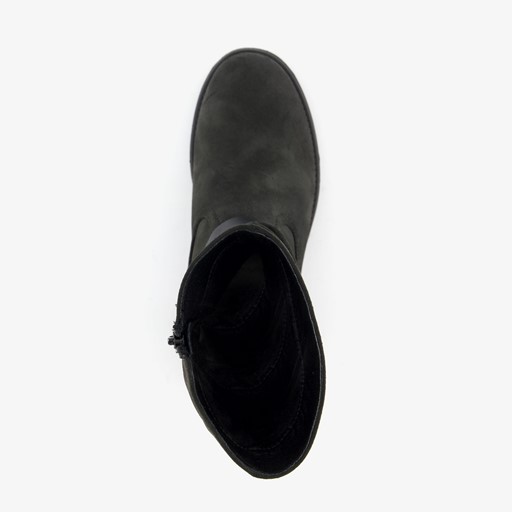 Dames boots met lage hak zwart