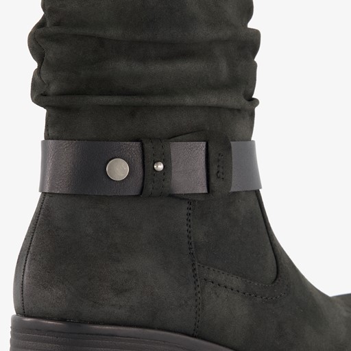 Dames boots met lage hak zwart