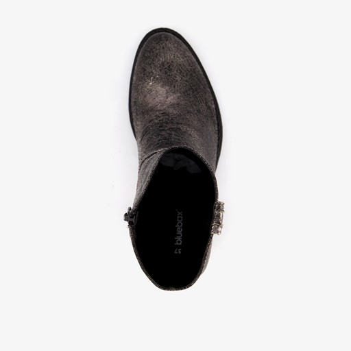 Western enkellaarsjes grijs metallic