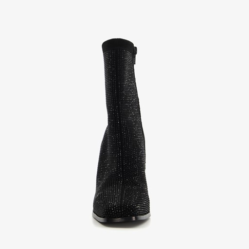 Enkellaarsjes met hak strass steentjes