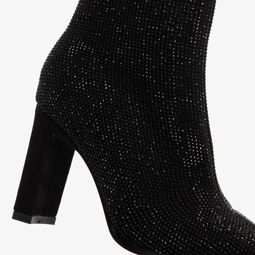 Enkellaarsjes met hak strass steentjes