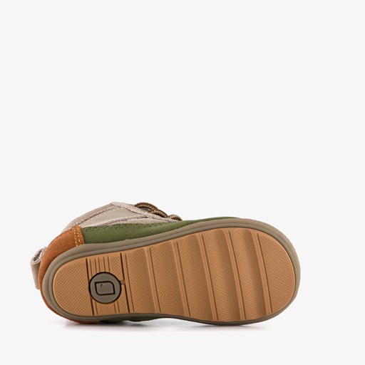 Suede jongens babyschoenen grijs groen