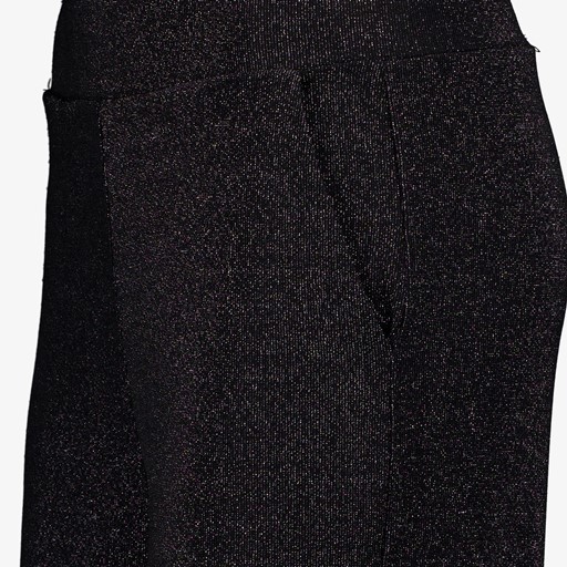 Dames pantalon met glitters zwart zilver