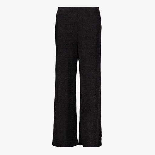 Dames pantalon met glitters zwart zilver