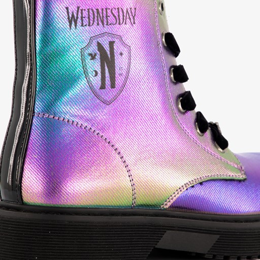Metallic meisjes veterboots multicolor