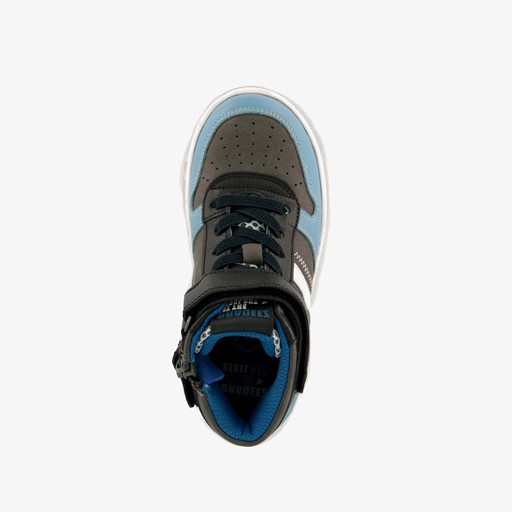 Hoge jongens sneakers blauw zwart