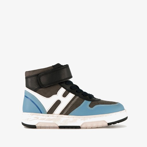Hoge jongens sneakers blauw zwart
