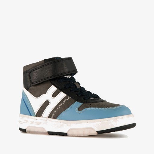 Hoge jongens sneakers blauw zwart