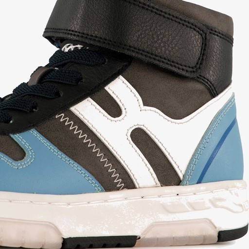 Hoge jongens sneakers blauw zwart