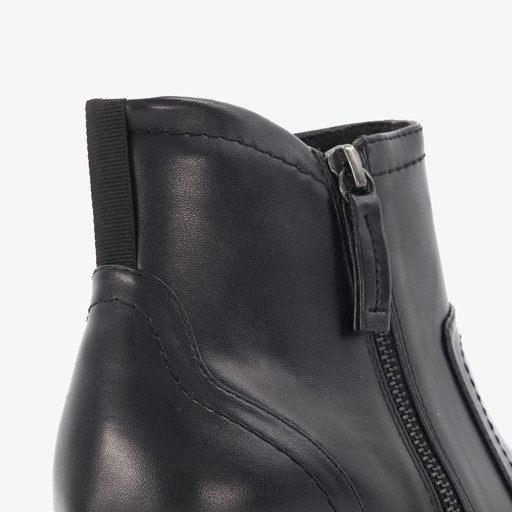 Dames enkellaarsjes met hak zwart