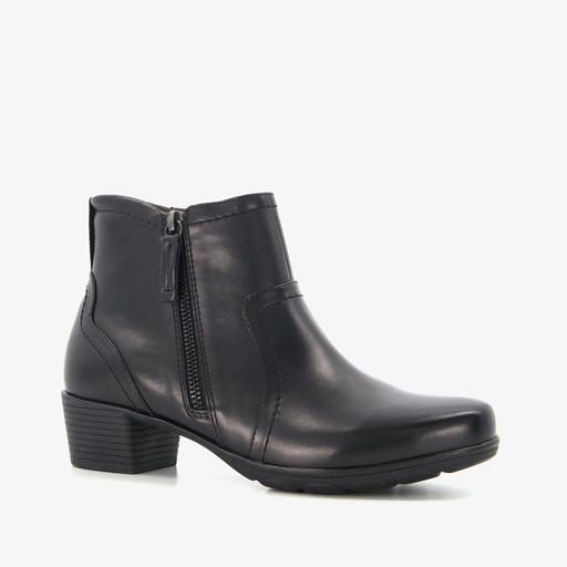 Dames enkellaarsjes met hak zwart