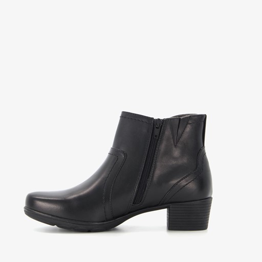 Dames enkellaarsjes met hak zwart