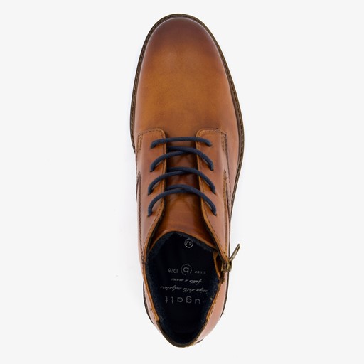 Leren heren veterschoenen cognac bruin