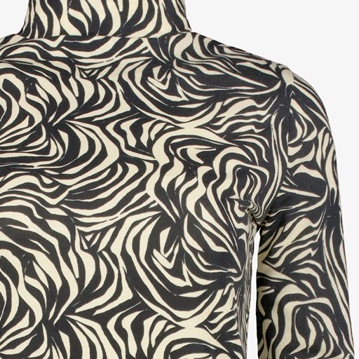 Dames coltrui met print zwart creme