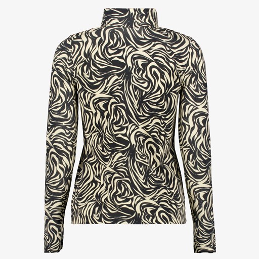 Dames coltrui met print zwart creme