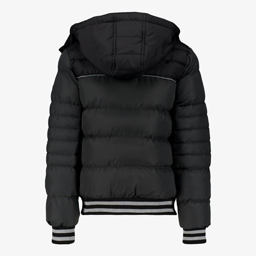 Gewatteerde jongens winterjas zwart