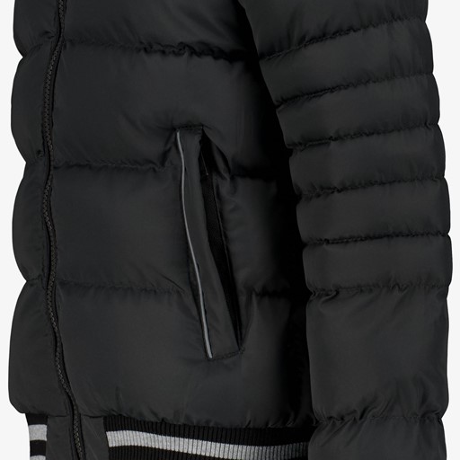 Gewatteerde jongens winterjas zwart