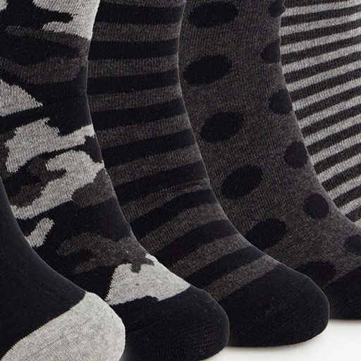 5 paar herensokken met print zwart