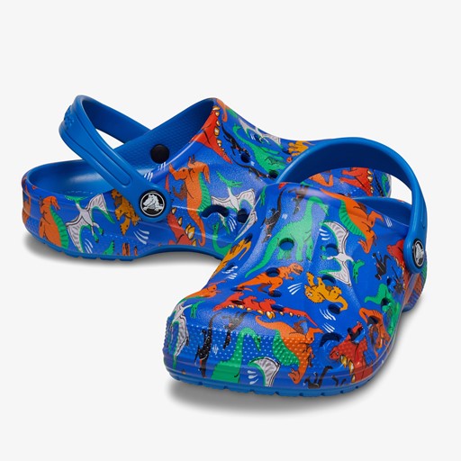 Baya Clog kinder klompen blauw dino