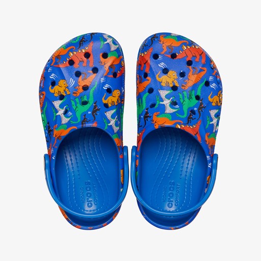 Baya Clog kinder klompen blauw dino
