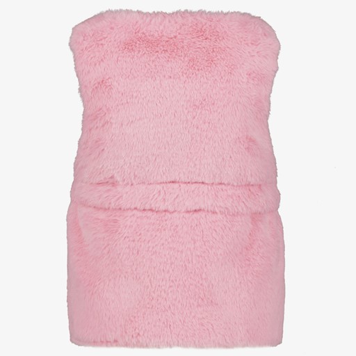 Meisjes gilet van imitatiebont roze