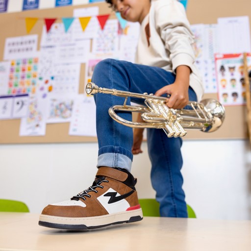 Hoge jongens sneakers bruin