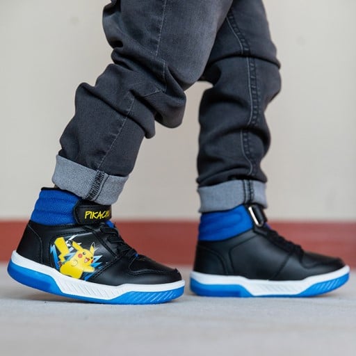 Hoge kinder sneakers met lichtjes blauw