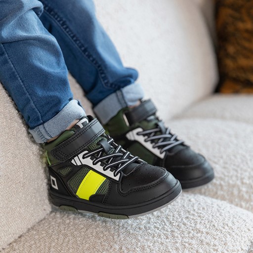 Jongens sneakers zwart groen