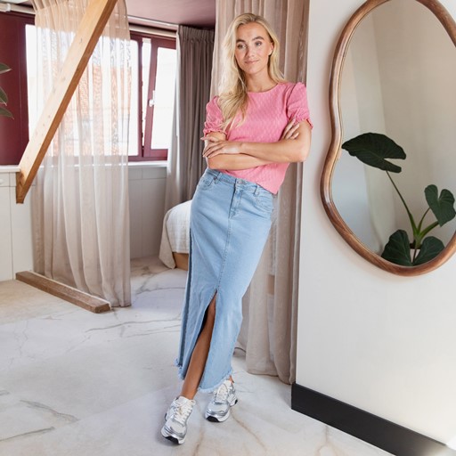 Dames denim maxi rok