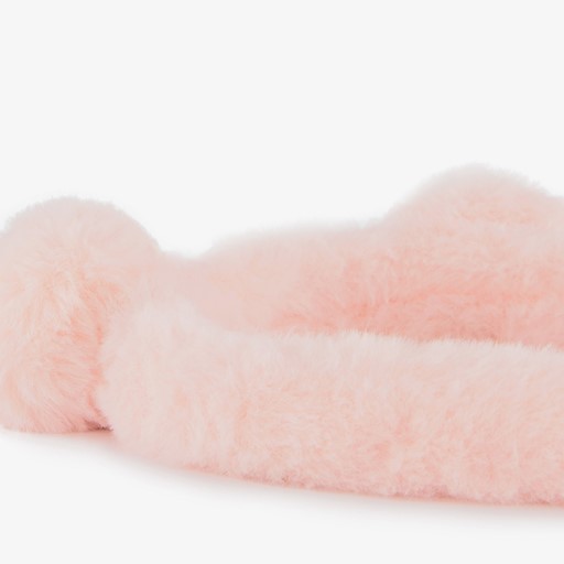 Fluffy roze meisjes haarband met oortjes