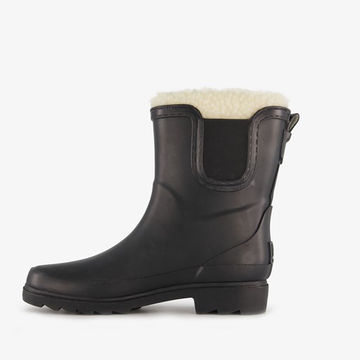 Gevoerde dames regenlaarzen zwart