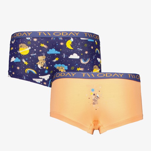 2-pack meisjes boxershorts geel blauw