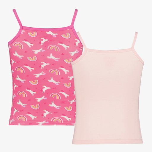 2-pack meisjes hemden unicorn roze