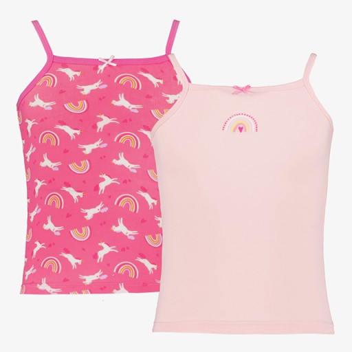 2-pack meisjes hemden unicorn roze