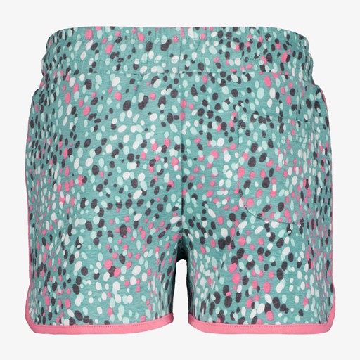 Meisjes sweat short met stippen blauw