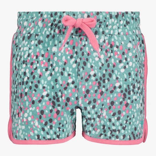 Meisjes sweat short met stippen blauw