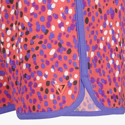 Meisjes sweat short met stippen oranje