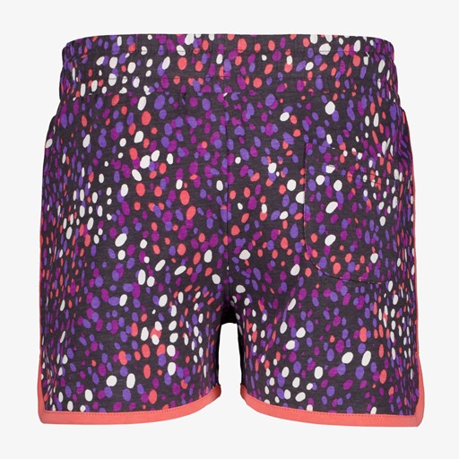 Meisjes sweat short met stippen paars